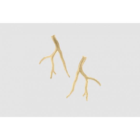 Mignon Faget Coral Earrings in Bronze with Sterling Silver Post Dangle Statement - Picture 1 of 7